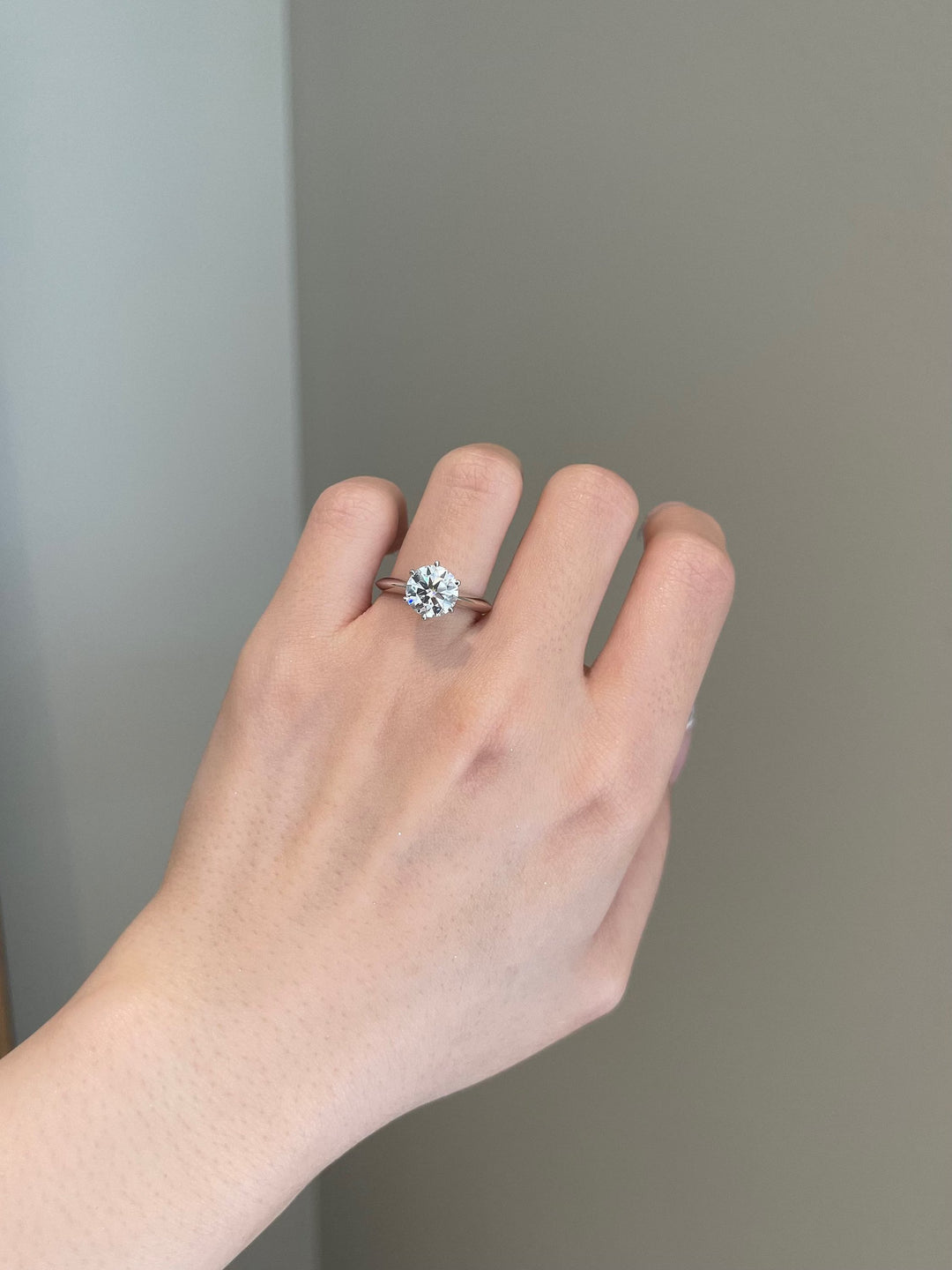 2.0ct Round Cut Solitaire Moissanite Diamond Engagement Ring