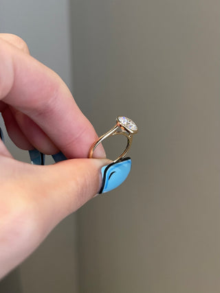 2.50ct Round Cut Bezel Solitaire Moissanite Diamond Engagement Ring
