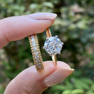 2.0CT Round Brilliant Diamond Solitaire Moissanite Engagement Ring