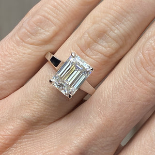4.25CT Emerald Cut Diamond Moissanite Engagement Ring