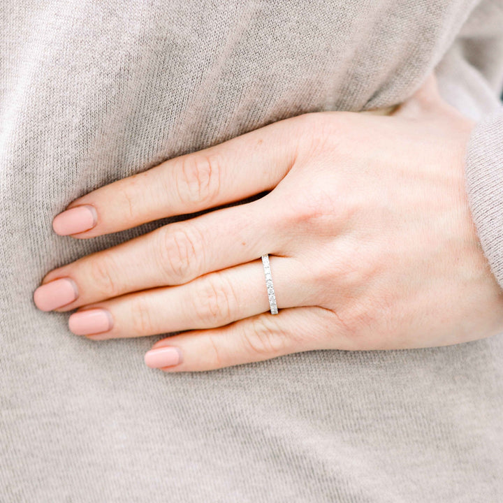 1.7mm Round Brilliant Cut 3/4 Eternity Moissanite Wedding Band