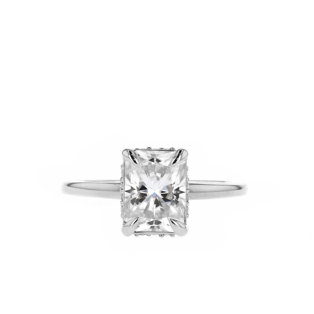 1.70CT Radiant Cut Hidden Halo Moissanite Diamond Engagement Ring