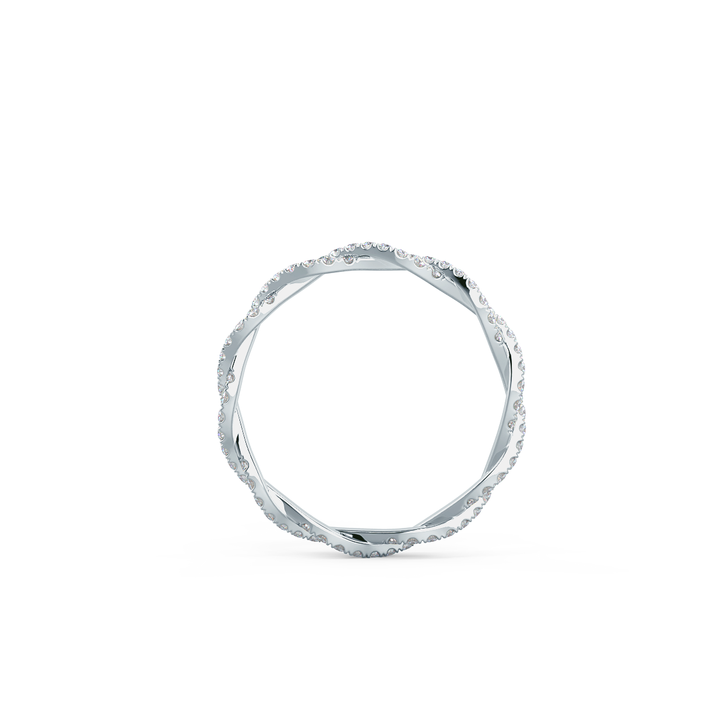 Round Brilliant Cut Full Eternity Twisted Infinite Wedding Band