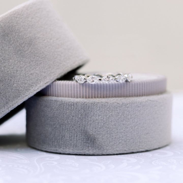 Marquis Cut Moissanite Full Eternity Wedding Band