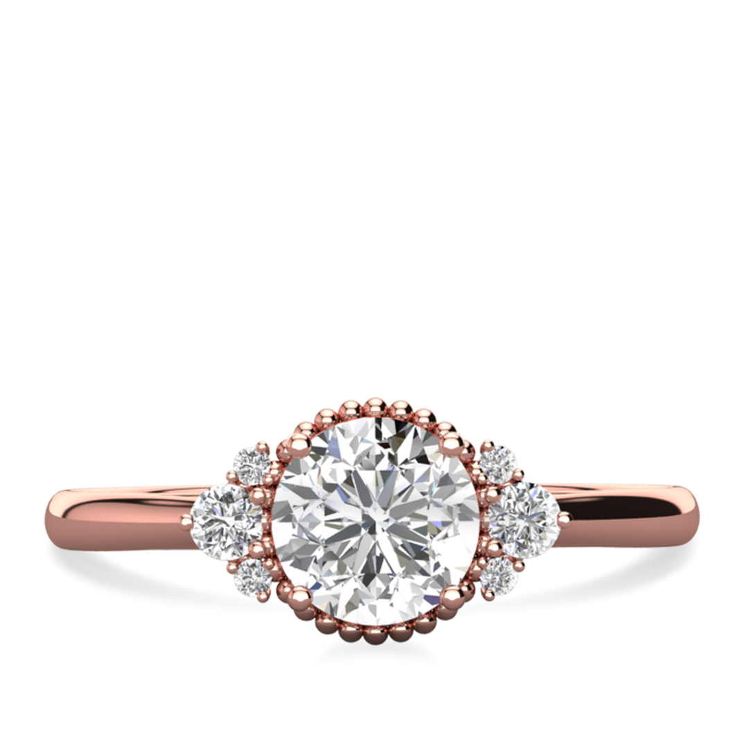 1.50ct-2.50ct Round Cut Vintage Inspired Moissanite Diamond Engagement Ring