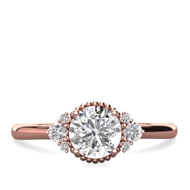 1.50ct-2.50ct Round Cut Vintage Inspired Moissanite Diamond Engagement Ring