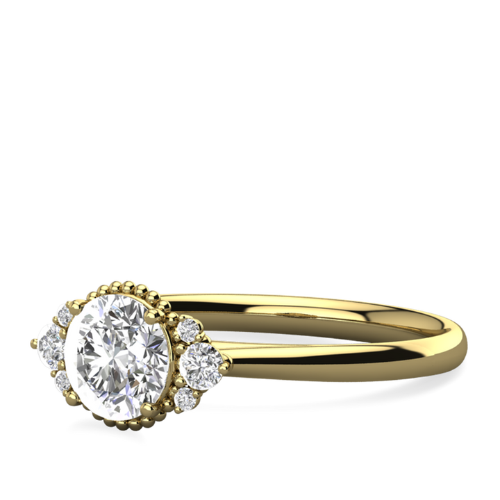 1.50ct-2.50ct Round Cut Vintage Inspired Moissanite Diamond Engagement Ring