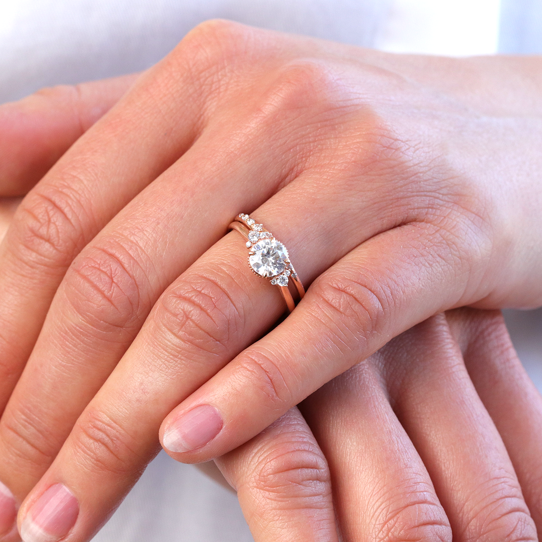 1.50ct-2.50ct Round Cut Vintage Inspired Moissanite Diamond Engagement Ring