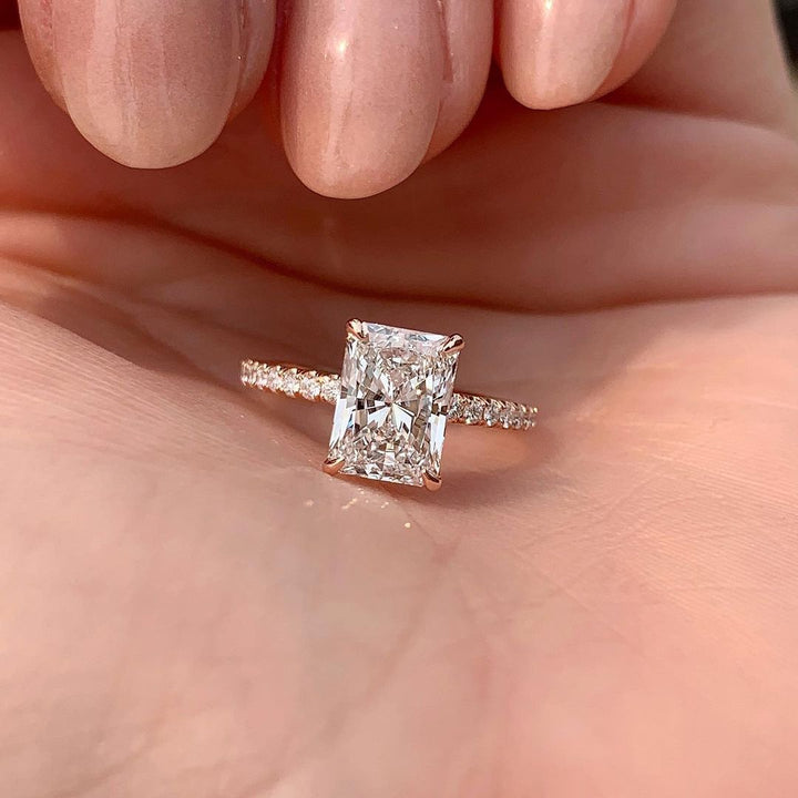 1.8 CT Radiant Cut Moissanite Engagement Ring