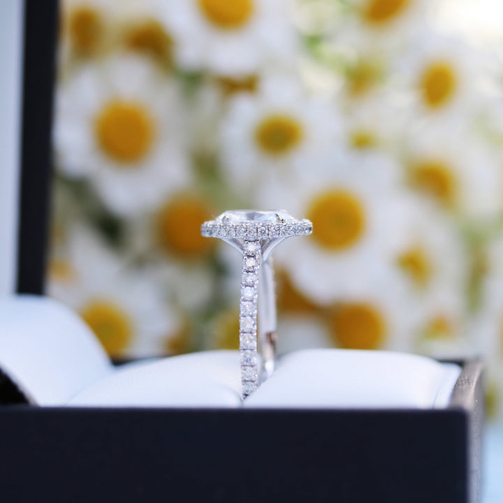 1.50CT Radiant Cut Moissanite Double Halo Diamond Engagement Ring