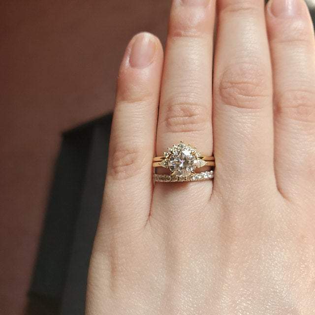 0.20CTW Round Brilliant Cut Half Eternity Perfect Moissanite Wedding Band