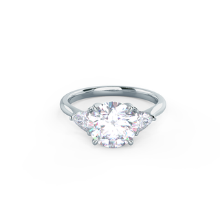 2.0CT Round Brilliant Cut Moissanite Trillion Diamond Engagement Ring