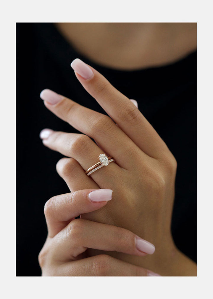 1.70ct Oval Moissanite Solitaire Diamond Engagement Ring