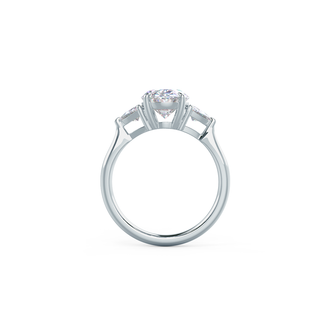 2.25CT Oval Cut Moissanite Trillion Cut 3 Stone Engagement Ring