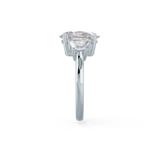 3.5CT Oval Cut Moissanite Trapezoid Diamond Engagement Ring